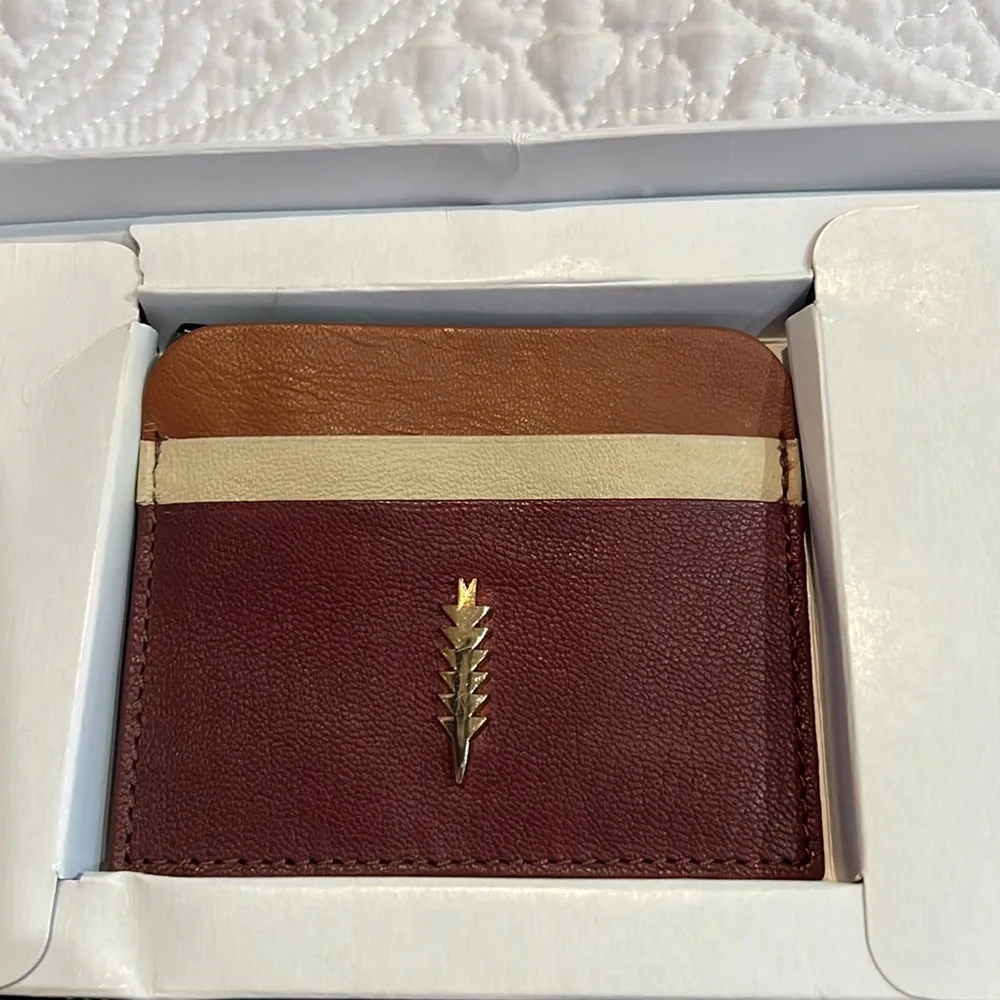 Thacker New York‎ genuine leather clutch and card case 2 piece gift set, NWT
